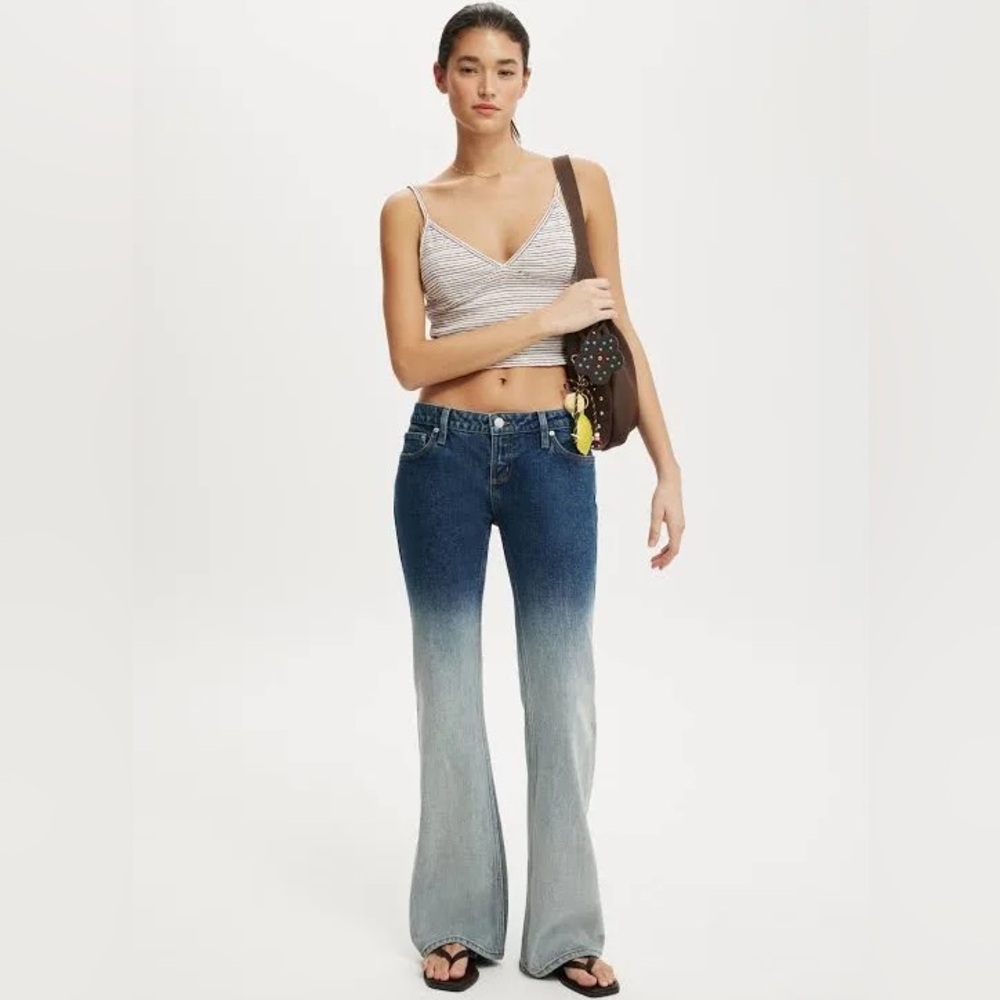 Cotton On Women's Low Rise Bootcut Jeans Acid Wash Y2K 90s indie Urban Size 16